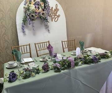 bride to be backdrop and decor